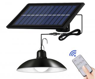 LED ZD53D PIR SOLAR - venkovní LED lustr se solárním panelem a s dálkovým ovládáním