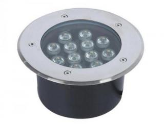 LED ZS Round 12W - zemní 12W zátěžové LED svítidlo s nerezovým čelem, IP67, nap. 230V, svit bílá 6000K, napájení 230V Barva svitu: Bílá studená