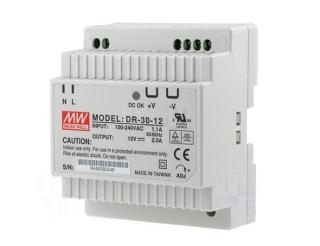 MDR 30-12 - elektronický zdroj 12V na DIN lištu, max. 2A