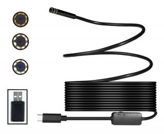 MOBILE ENDOSCOPE 5M USB-C, Inspekční kamera ENDOSCOP pro mobilní telefony a PC, 5m ohebná hadice s konektorem USB-C