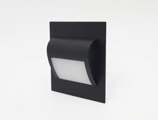 OS 1529L6 - vestavné schodišťové LED svítidlo do interiérů, 73x73mm, 1,2W barva černá, bílá, zlatá a stříbrná Barva: Černá