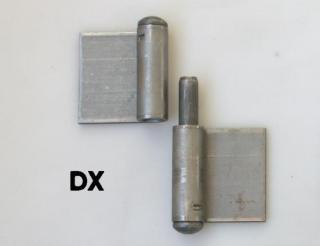 Pant 495DX -  pravý dělitelný pant s křídly pro navaření na kovové sloupky a rám brány., 5 velikostí Velikost: 140