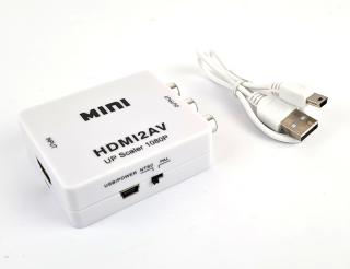 Převodník HDMI-RCA - aktivní konvektor z HDMi na RCS - analogové kompozitní video + audio stereo