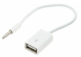 Redukce USB-mini Jack 3,5mm - redukce USB typu A samice na kabelu na mini Jack 3,5mm stereo