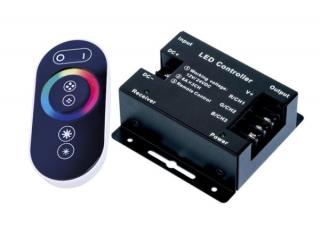 RGB kontroler TOUCH DZL - ovladač a dálkově ovládaný regulátor RGB LED pásků 12V,24V, dynamické efekty, max. do 18A, 216W