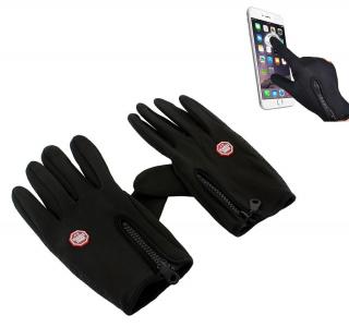 RUKAVICE BQ19H - sportovní rukavice zimní s Touch funkcí pro ovládání chytrého telefonu Velikost: L