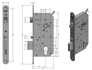 SAM EL 9050 - Elektromechanický samozamykací zámek pro levé i pravé dveře do interiéru i exteriéru