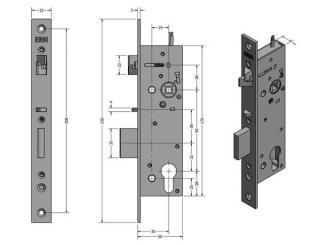 SAM EL 9235 - Elektromechanický samozamykací zámek pro levé i pravé dveře do interiéru i exteriéru