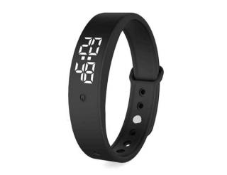 Smartband T5 - chytrý fitness náramek fialový s měřením teploty těla, alarm, čas, budík, barva černá, fialová a modrá Barva: Černá
