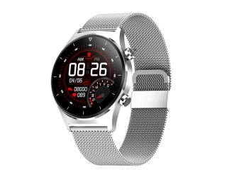 Smartwatch E13 silver,tenké chytré hodinky, celokovové s kulatým dotykovým displejem, unisex