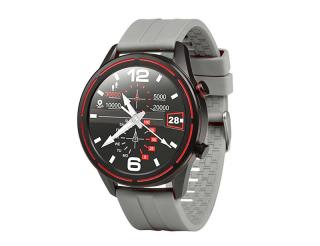 Smartwatch KM02 grey, DIY chytré hodinky, tři různé rámečky k výměně, kulatý dotykový displej, měření teploty, unisex