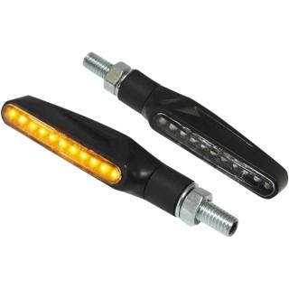 Směrová světla 17125 - dvě podélná směrová světla LED na motorku, držáky, 2x 12x LED, 12V