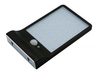 Solární svítidlo LED ZD45 - venkovní LED svítidlo 4W s pohybovým detektorem PIR a fotovoltaickým solárním panelem Barva: Černá