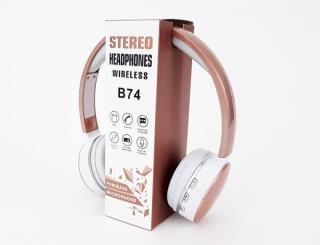 SY B74 Bronze, bezdrátová bluetooth sluchátka s mikrofonem