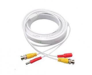 VC 10 - 10m dlouhý propojovací video kabel BNC a napájení s konektory Barva: Bílá