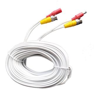 VC 20 - černý nebo bílý 20m propojovací kabel pro video signál s BNC konektorem a pro 12V napájení kamery s konektorem Barva: Bílá