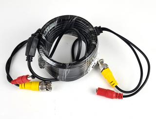 VC 5 kabel 5m černý - 5m dlouhý propojovací video kabel BNC a napájení s konektory