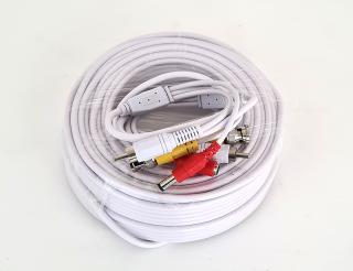 VC 50 - 50m dlouhý propojovací video kabel BNC a napájení s konektory Barva: Bílá