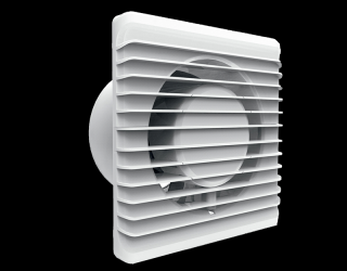 Ventilátor WL 3200-100MM-S - koupelnový ventilátor 100mm s mřížkou, barva bílá, tichý provoz