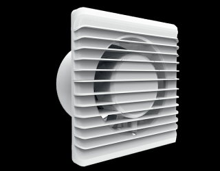 Ventilátor WL 3200-100MM-TS - koupelnový ventilátor 100mm s mřížkou a časovým spínačem pro automatické vypnutíý provoz