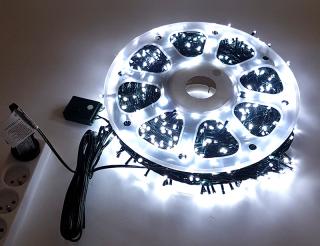 VOR 100M-1000 - venkovní vánoční řetěz 100m, 1000x LED, svit bílá, bílá teplá a modrá, světelné programy Barva: Bílá studená