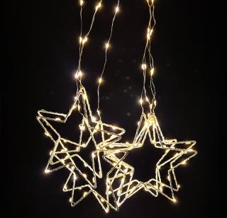 VOR-Z 8 hvězdičky - 3,3m vánoční světelný závěs - hvězdy, 144x LED, 8x 0,6m dlouhý šlahoun, nekonečné napojování Barva: Bílá studená