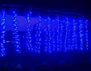 VOR-ZD 3M - vánoční osvětlení - vánoční závěs 3,3m dlouhý, 8 světelných programů, nap. 230V, svit bílá studená, bílá teplá a modrá Barva: Modrá