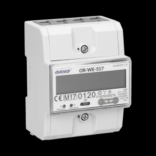 WE 517 - 3 fázový měřič spotřeby energie na DIN lištu, certifikát MID, port RS485, max. 3 x 5 (80)A