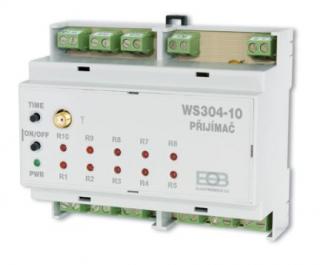 WS 304-10-5VDC - 10-ti kanálový bezdrátový přijímač pro spínání a časové ovládání elektrických spotřebičů, vhodný k vysílačům řady WS3xx