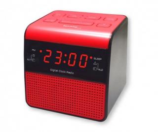 WT463 - digitální budík s FM radiopřijímačem, barva modrá a červená Barva: Červená