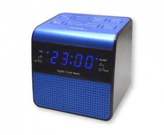 WT463 - digitální budík s FM radiopřijímačem, barva modrá a červená Barva: Modrá
