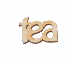 Dekorace dřevěná - nápis TEA (4cm x 3cm)