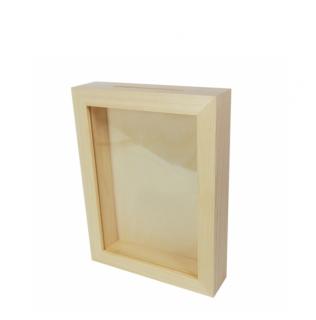 Dřevěná kasička - pokladnička se sklem (21cm x 16cm x 4cm)