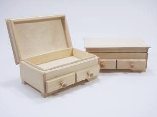 Dřevěná krabička - KOMODA SE DVĚMA ŠUPLÍKY