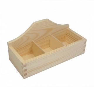Dřevěná krabička na čaj OTEVŘENÁ  - 3 komorová