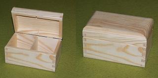 Dřevěná krabička na čaj zaoblená  - 2 komorová