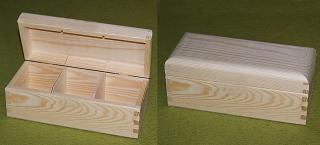 Dřevěná krabička na čaj zaoblená  - 3 komorová, BEZ ZÁMKU