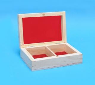 Dřevěná krabička na prstýnky (12cm x 8cm x 4cm)