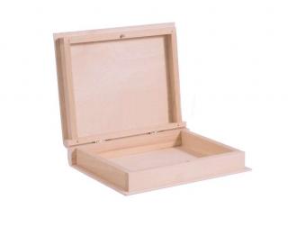 Dřevěná krabička - šperkovnice - KNIHA MENŠÍ (21cm x 17cm x 4,5cm)