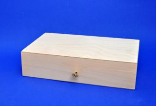 Dřevěná krabička zamykací s klíčkem (19cm x 13cm x 5,2cm)