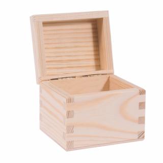 Dřevěná krabička ZAOBLENÁ- 1 komora, bez zámku ( 9,5cm x 8cm x 8cm)