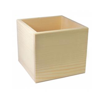 Dřevěná krabička - zásobník (16cm x 16cm x 14cm)