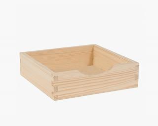 Dřevěná krabička - zásobník  na ubrousky (19,2cm x 19,2cm x 5,5cm)