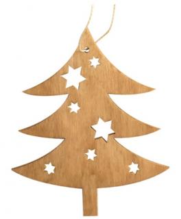 Dřevěná vánoční dekorace STROMEČEK hnědý (10cm)