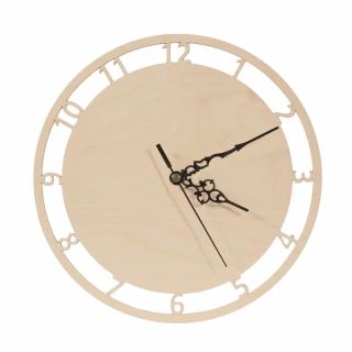 Dřevěné hodiny na decoupage S ČÍSLY (25cm)