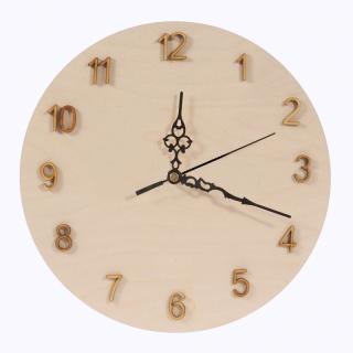 Dřevěné hodiny  S ČÍSLY (25cm)