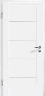 Bezpečnostní dveře WAT Klima 3, RC2, SK3, s oblou hranou s dřevěnou zárubní DG (Model Design Groove lak do síly stěny 150-200 mm)