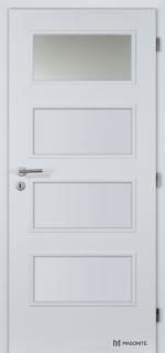 Dveře DTD DOMINANT 1x piskované sklo CPL bílá (cena dveří za rozměr 60,70,80,90)