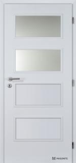 Dveře DTD DOMINANT 2x piskované sklo CPL bílá (cena dveří za rozměr 60,70,80,90)