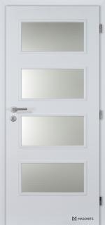 Dveře DTD DOMINANT 4x piskované sklo CPL bílá (cena dveří za rozměr 60,70,80,90)